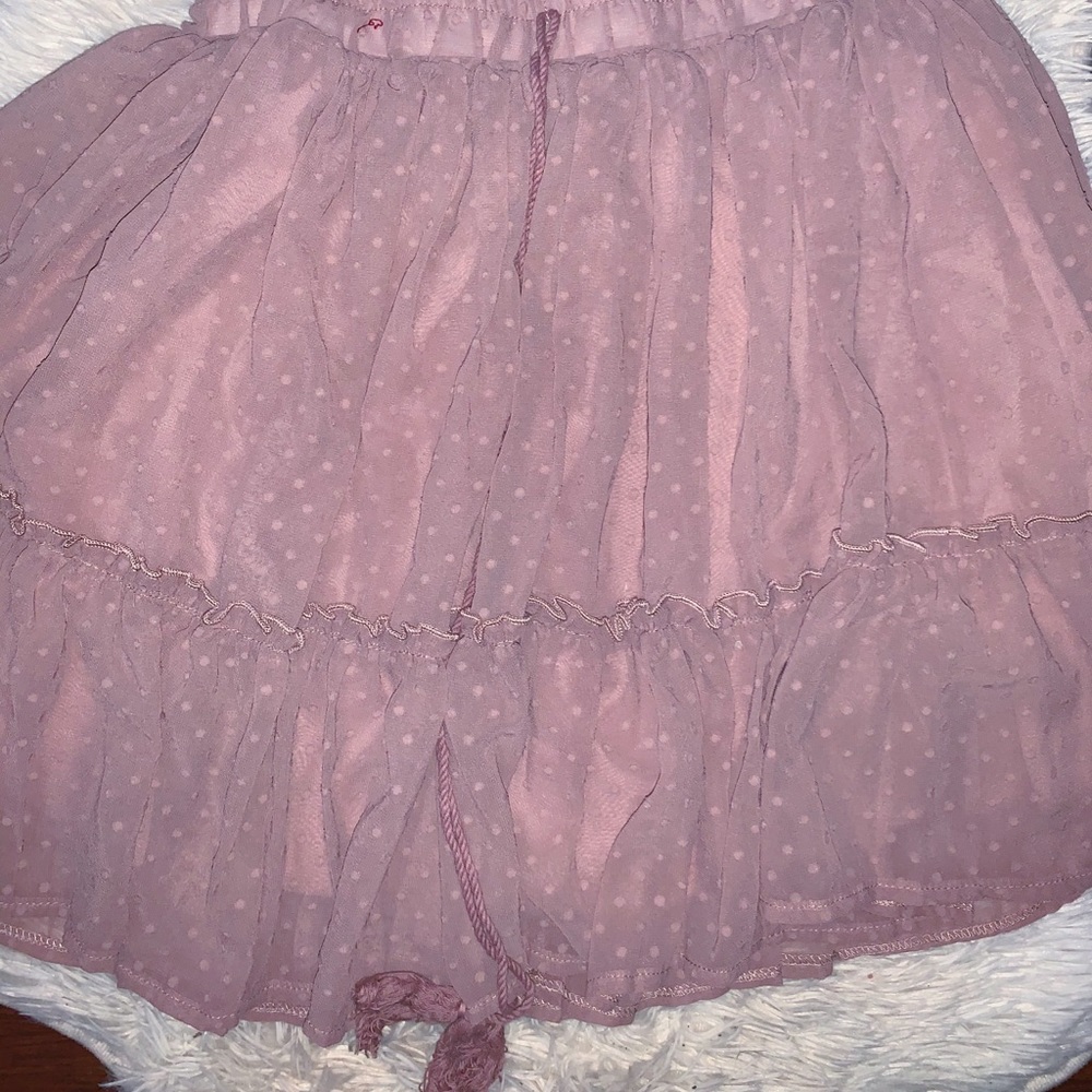 mauve layered skirt